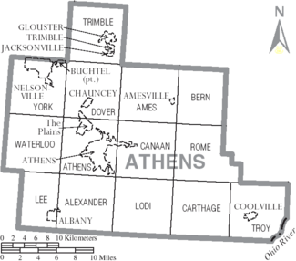 Athens County Ohio Map
